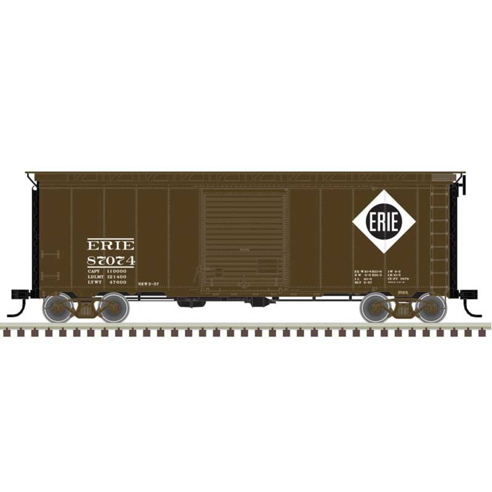 Atlas 20006818 HO 40' Postwar Box Car Erie 87074