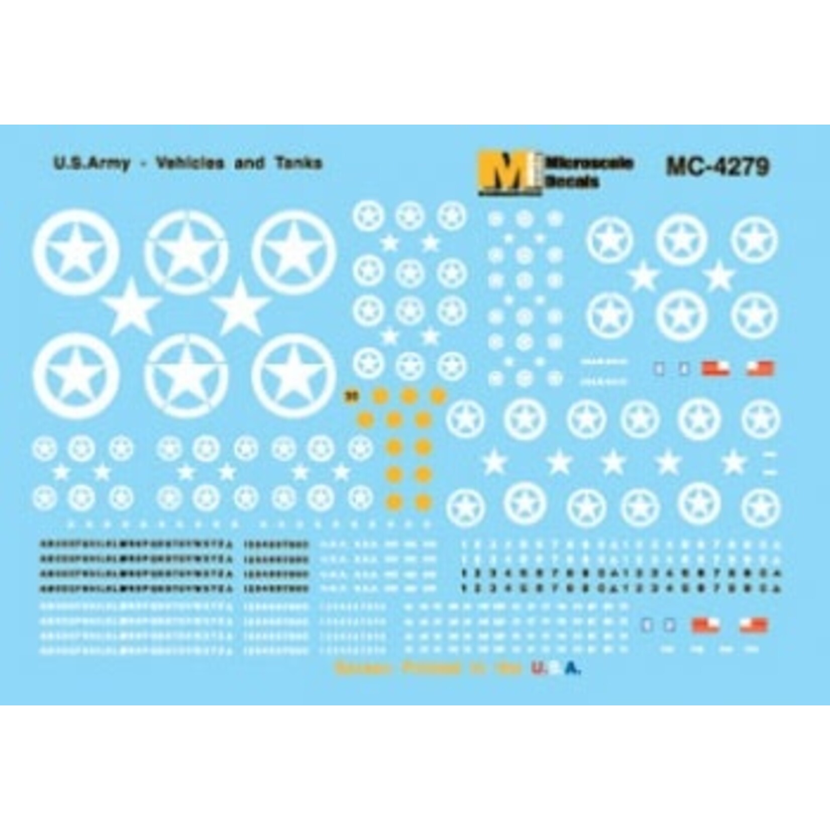 Micro Scale MC-4279 HO Scale - US Army Armor, Jeeps, etc. (1940s+) Decals