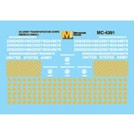 Micro Scale MC-4391 HO Scale - US Army Diesels (1940s+) Decals