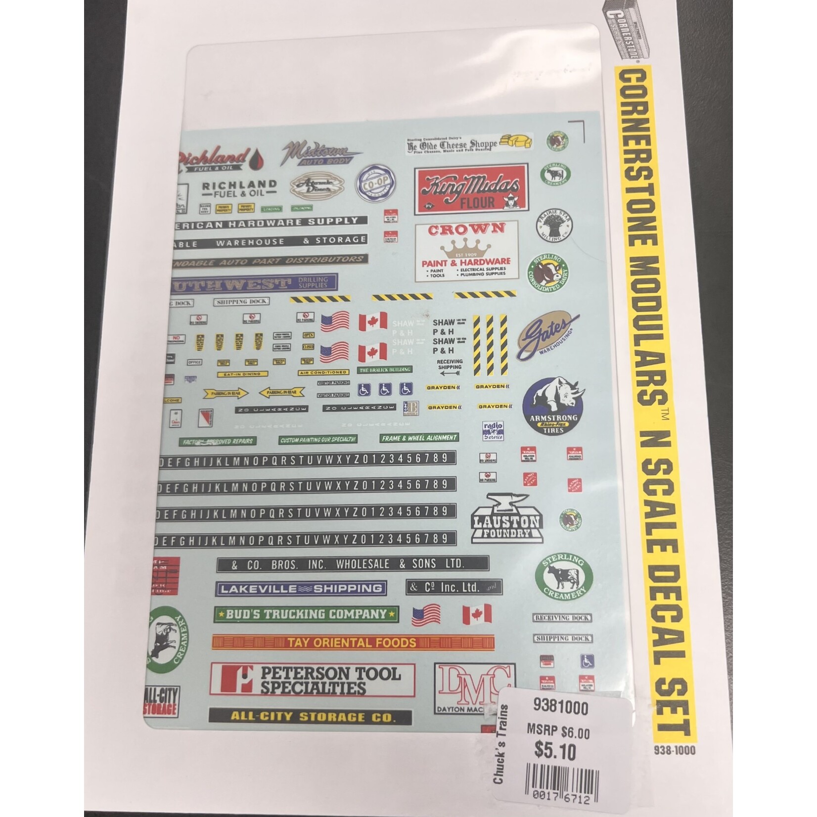 Walthers 938-1000 N Scale Cornerstone Decal Set - Signs & Advertising