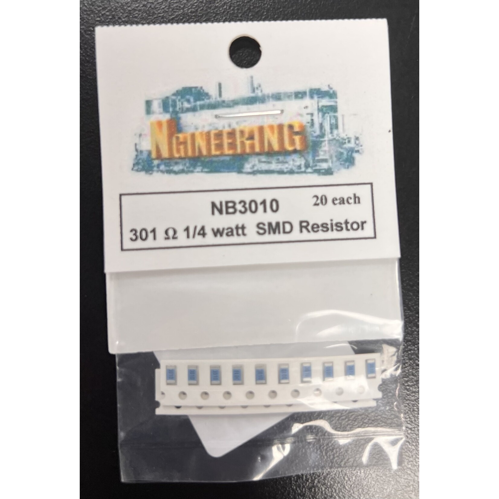 Ngineering NB3010 1/4 Watt 301-Ohm SMD Resistor - 20 Pack