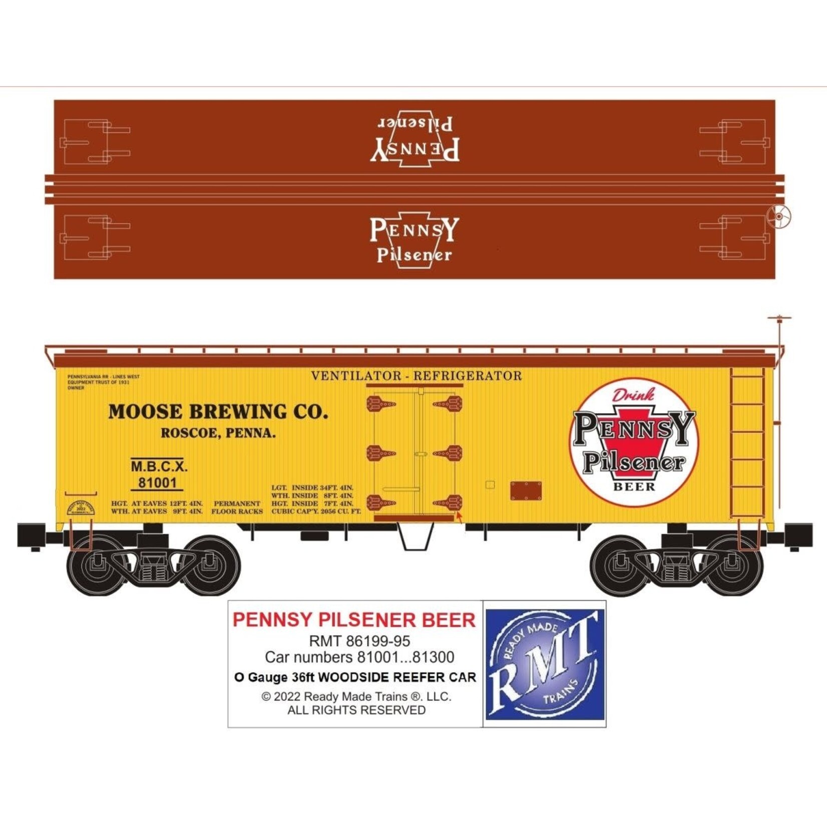 Ready Made Trains 8619997 O Woodside Reefer New Yorker Beer