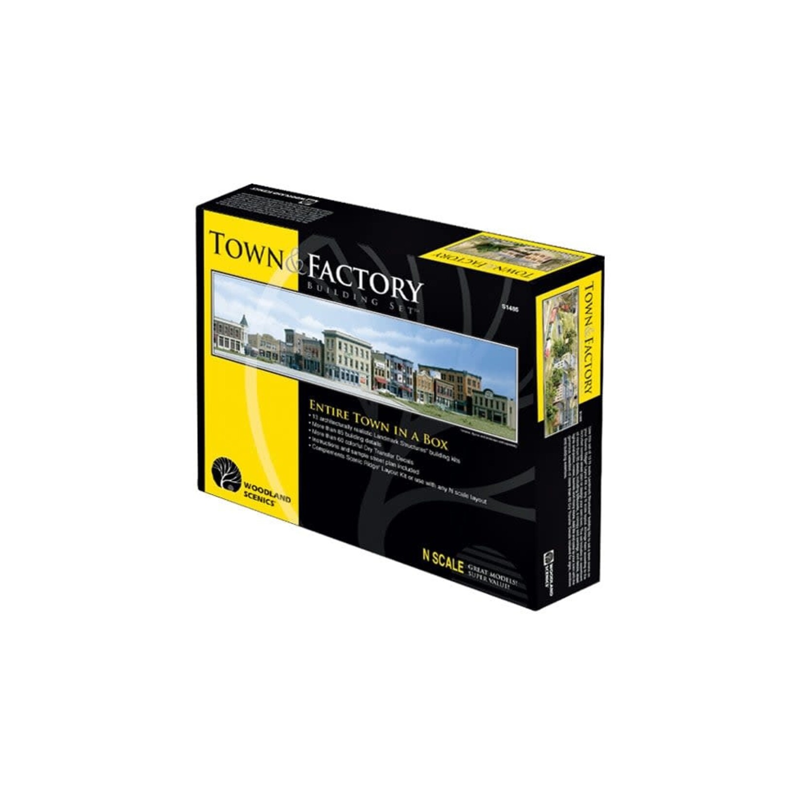 Woodland Scenics 1485 N Town and Factory Building Set Kit