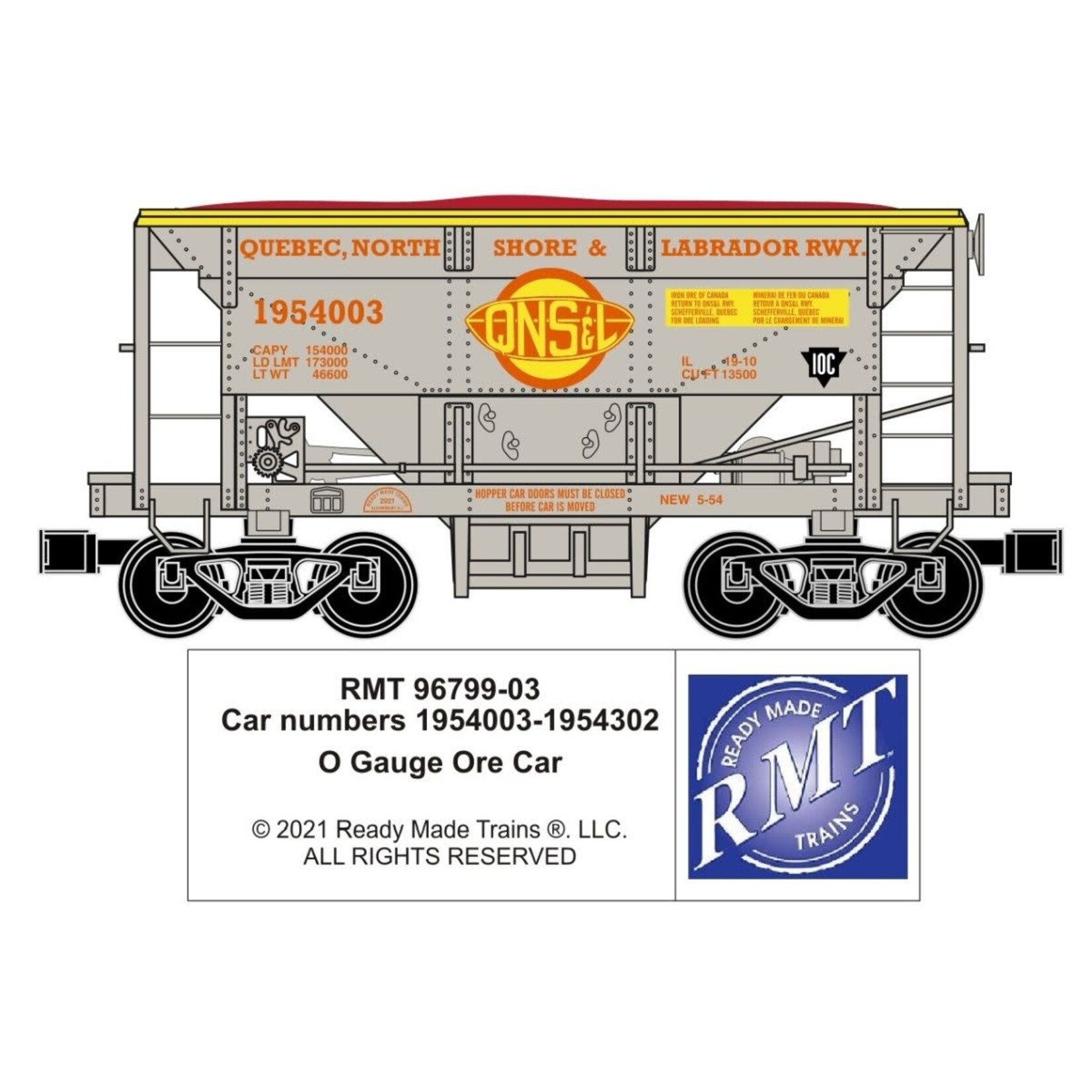 Ready Made Trains 9679903 O Ore Car QNS&L