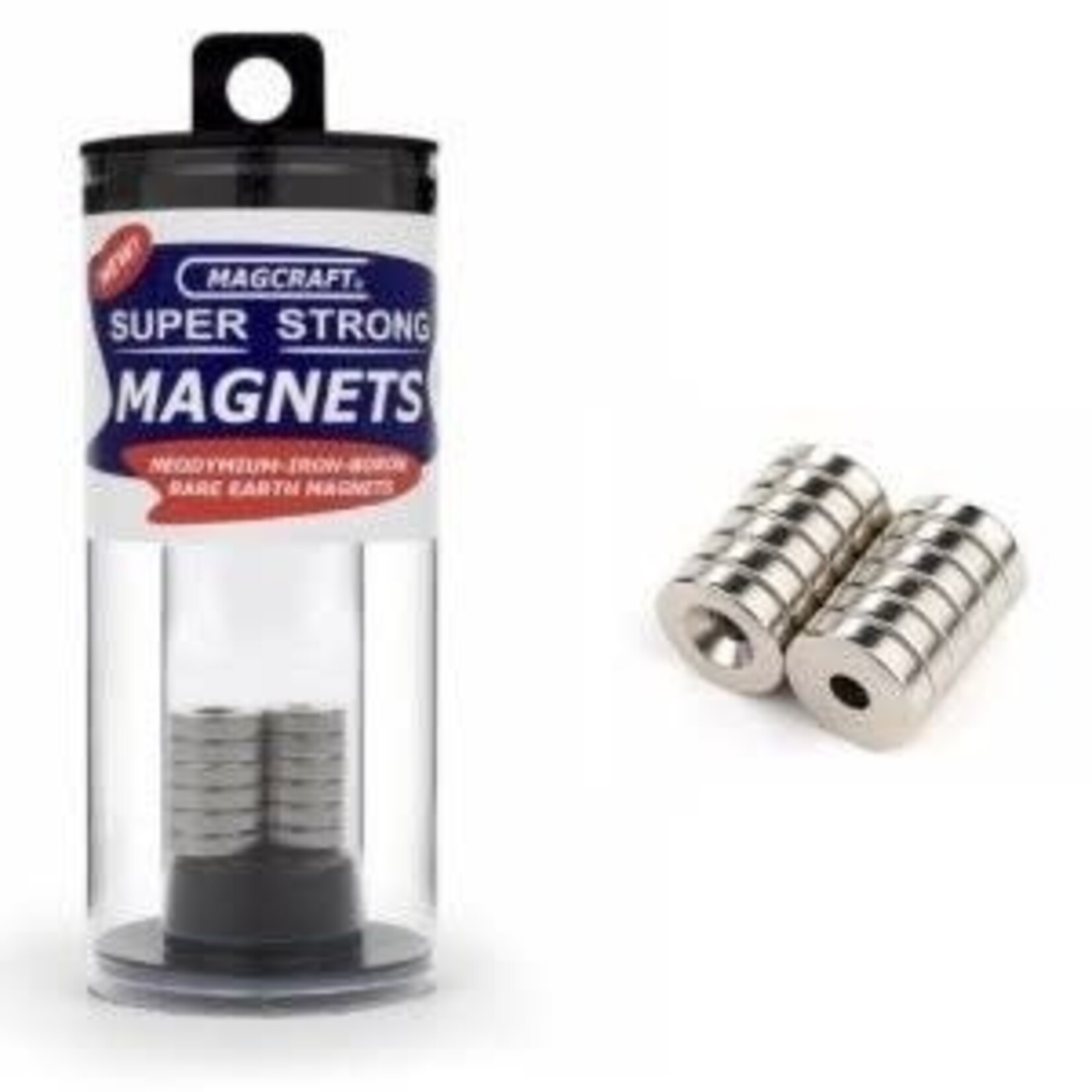 Magcraft 586 Rare Earth Ring Magnets - 12 count 1/2"x1/7"x 1/8"