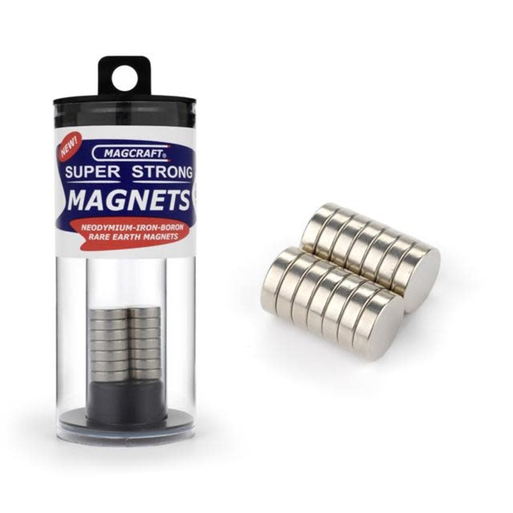 Magcraft 802 Rare Earth Disc Magnets - 14 count 1/2"x1/8"