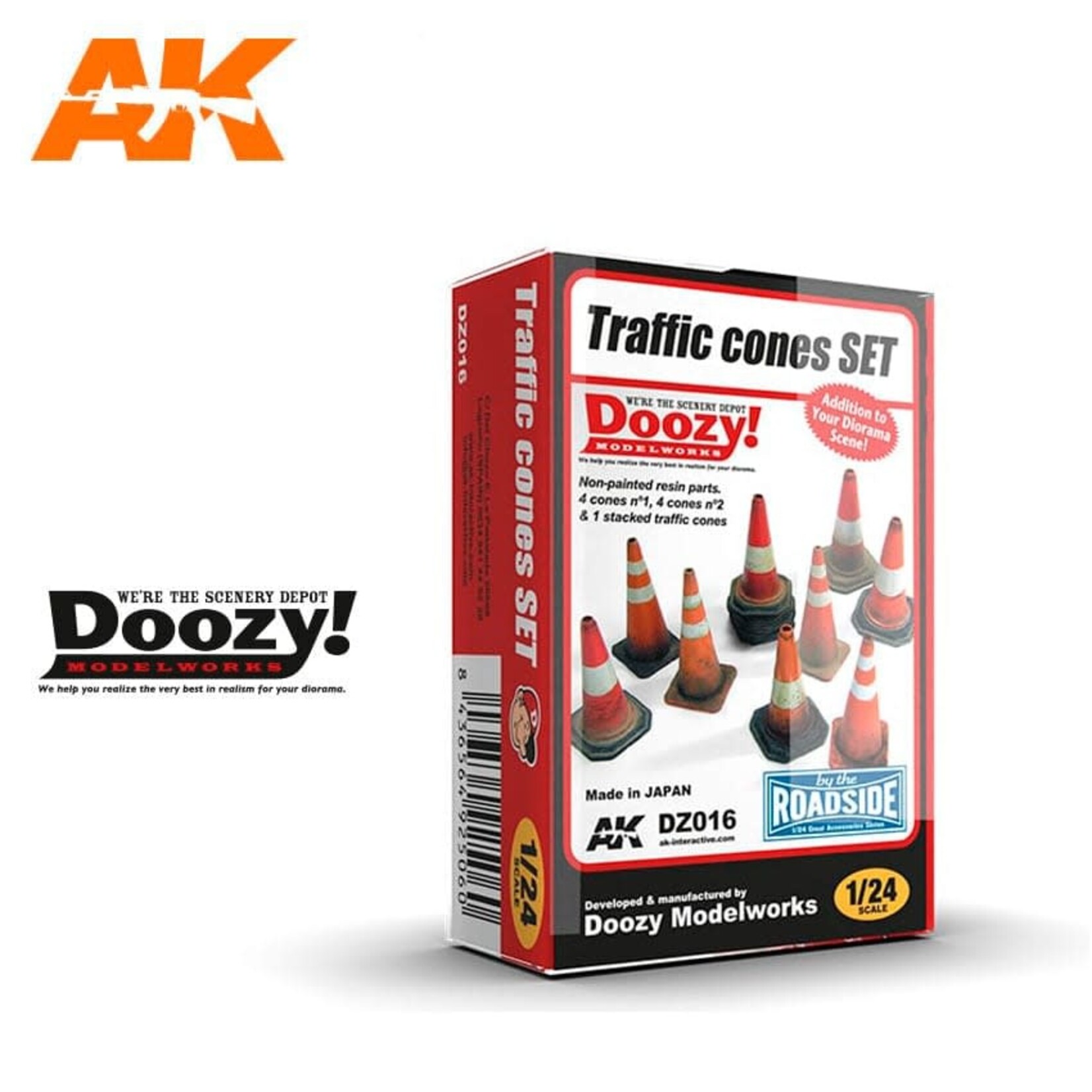 AK Doozy 016 1/24 Traffic Cones Set Kit