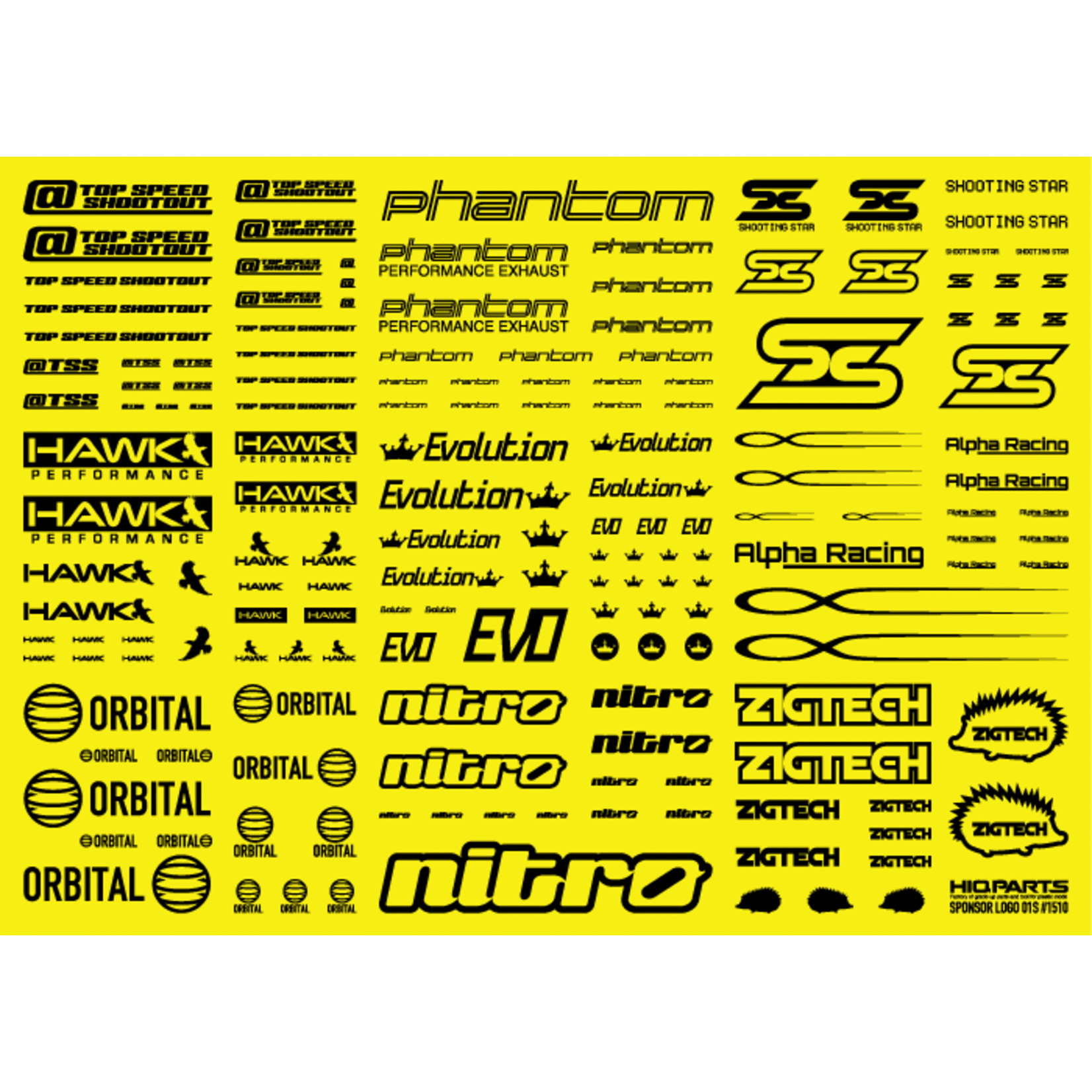 HiQ Parts Sponsor Logo Decal 01S Black