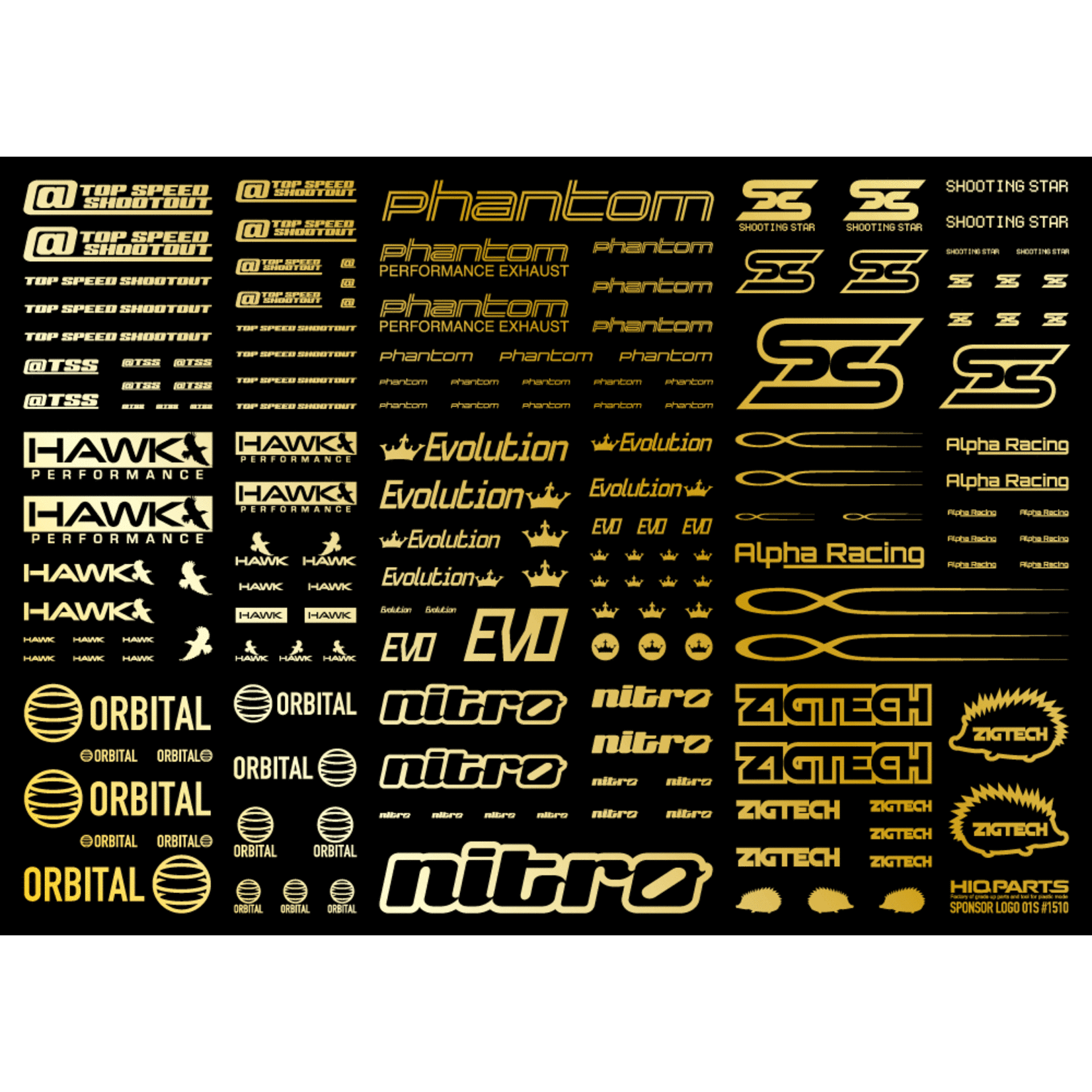 HiQ Parts Sponsor Logo Decal 01S Gold
