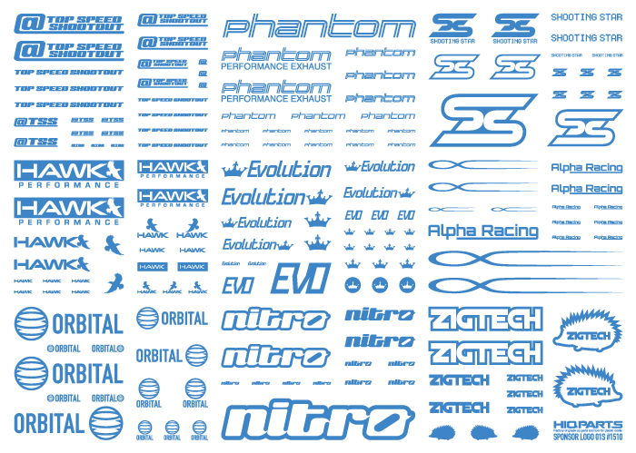 Sponsor Logo Decal 01S Indigo Blue