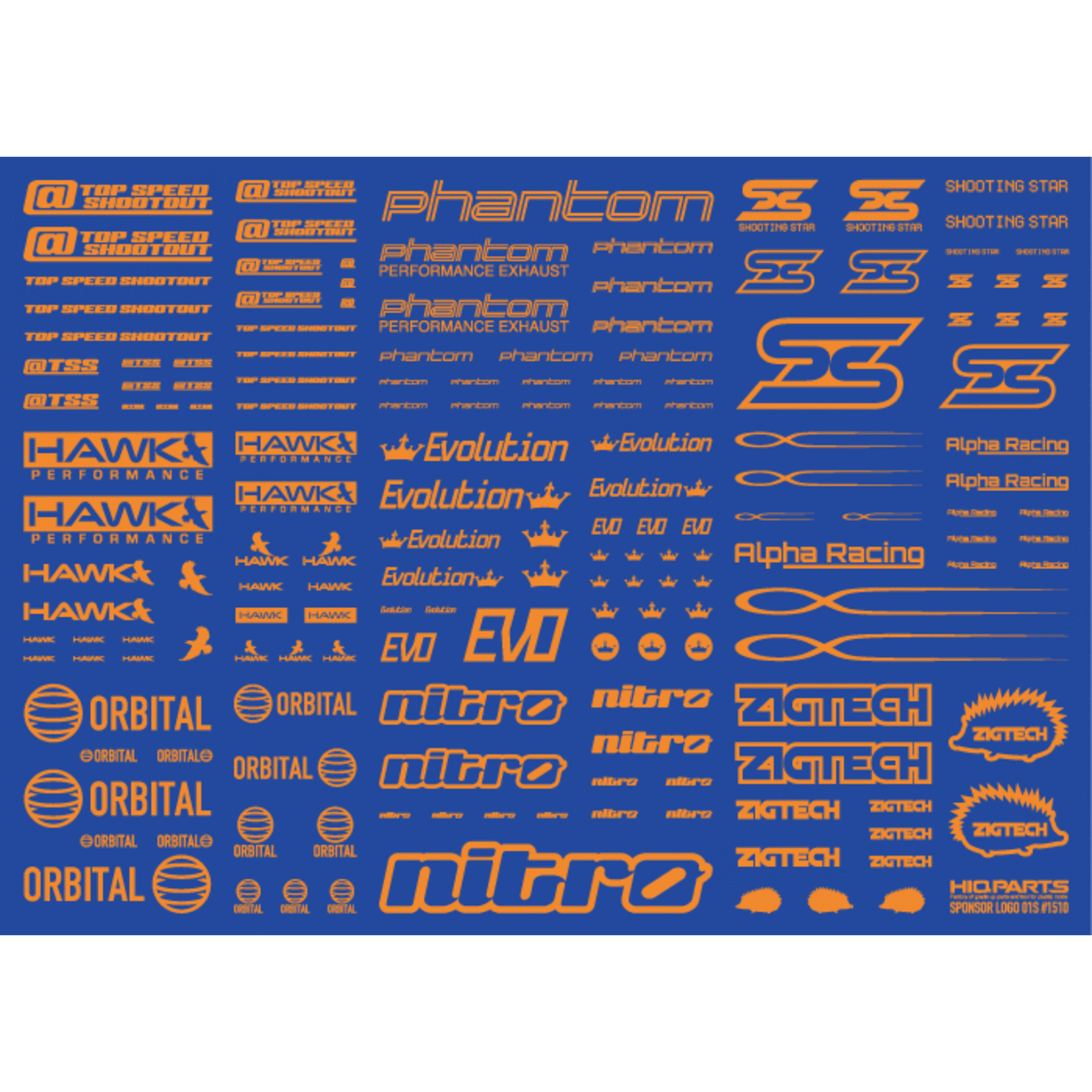 HiQ Parts Sponsor Logo Decal 01S Orange