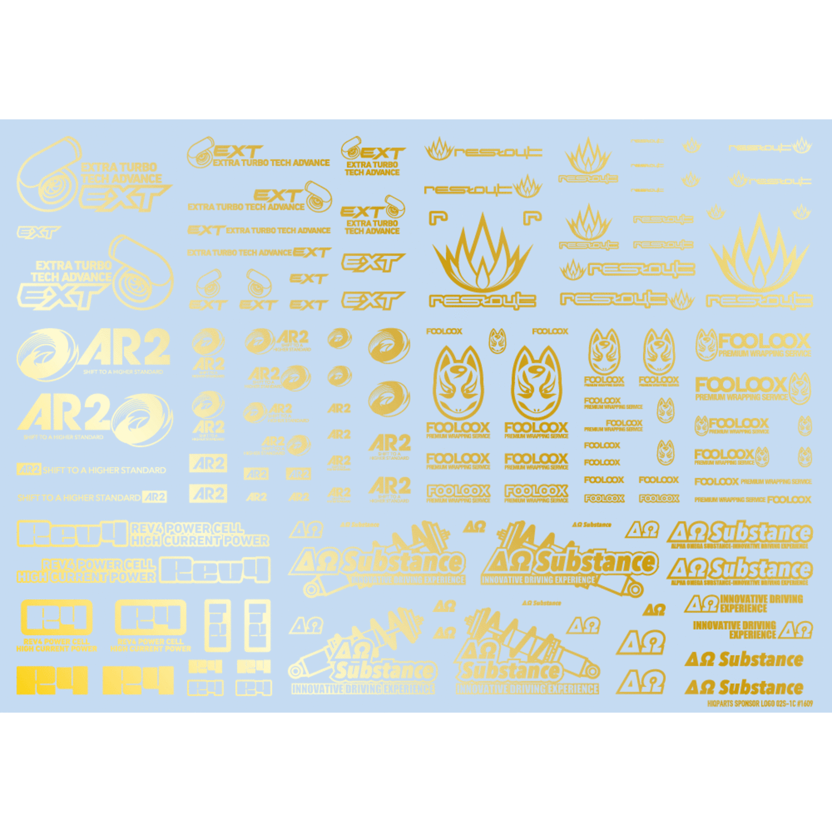 HiQ Parts Sponsor Logo Decal 02S Gold