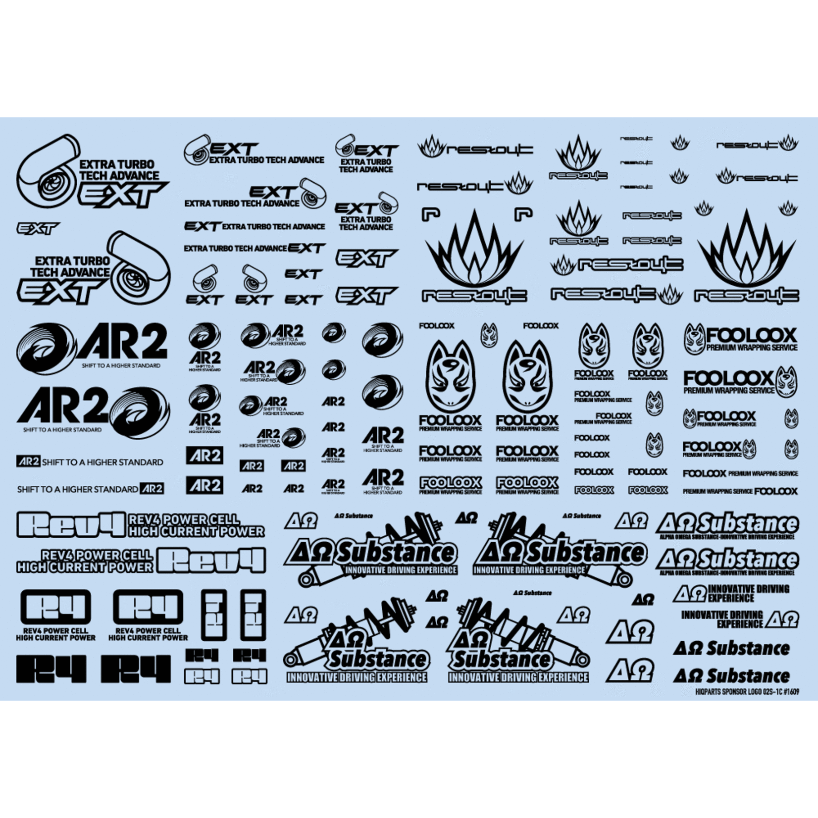 HiQ Parts Sponsor Logo Decal 02S Black
