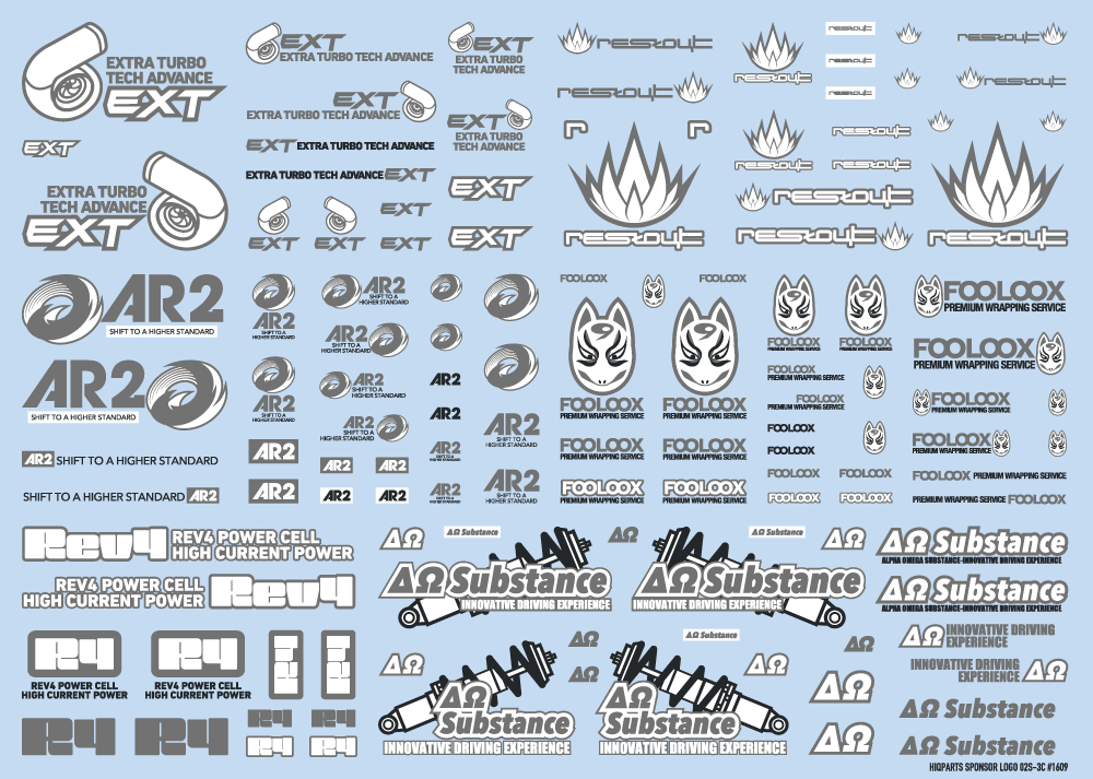 Sponsor Logo Decal 02S Gray / Dark Gray