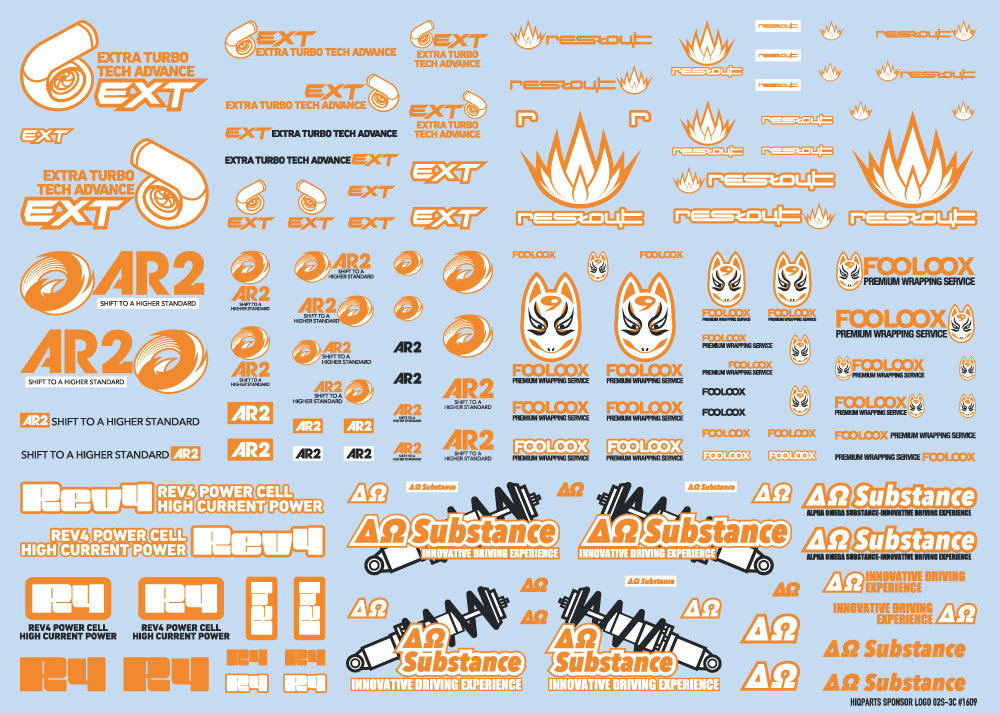 Sponsor Logo Decal 02S Orange / Dark Gray