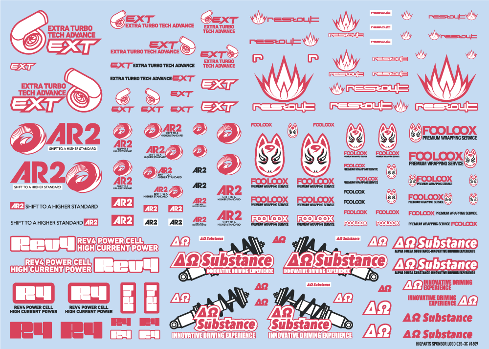 Sponsor Logo Decal 02S Pink / Dark Gray