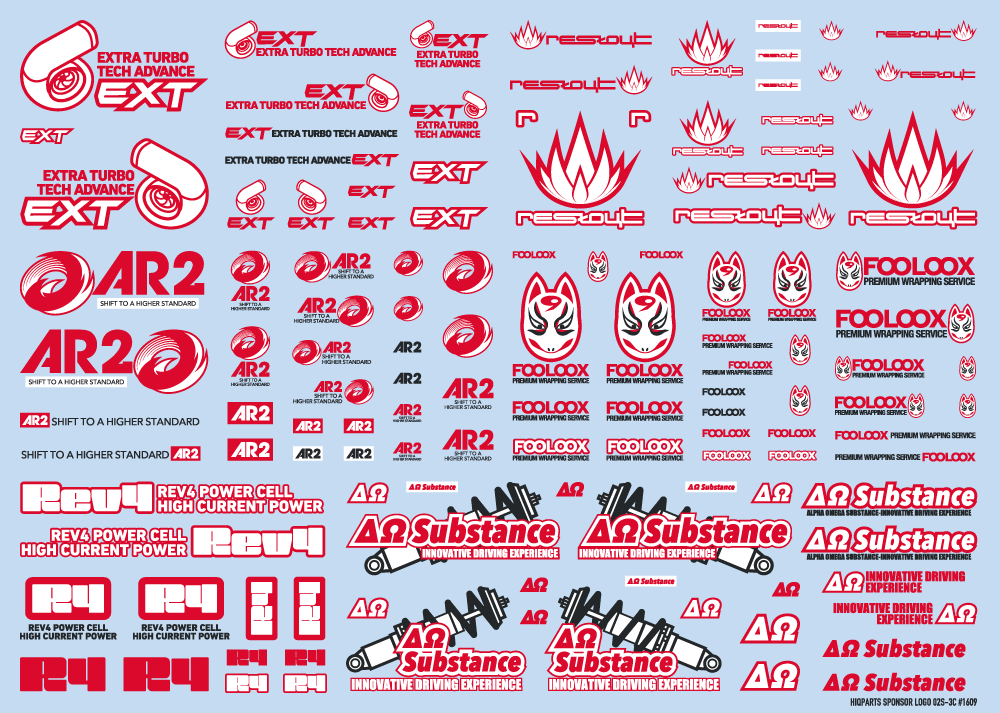 Sponsor Logo Decal 02S Red / Dark Gray