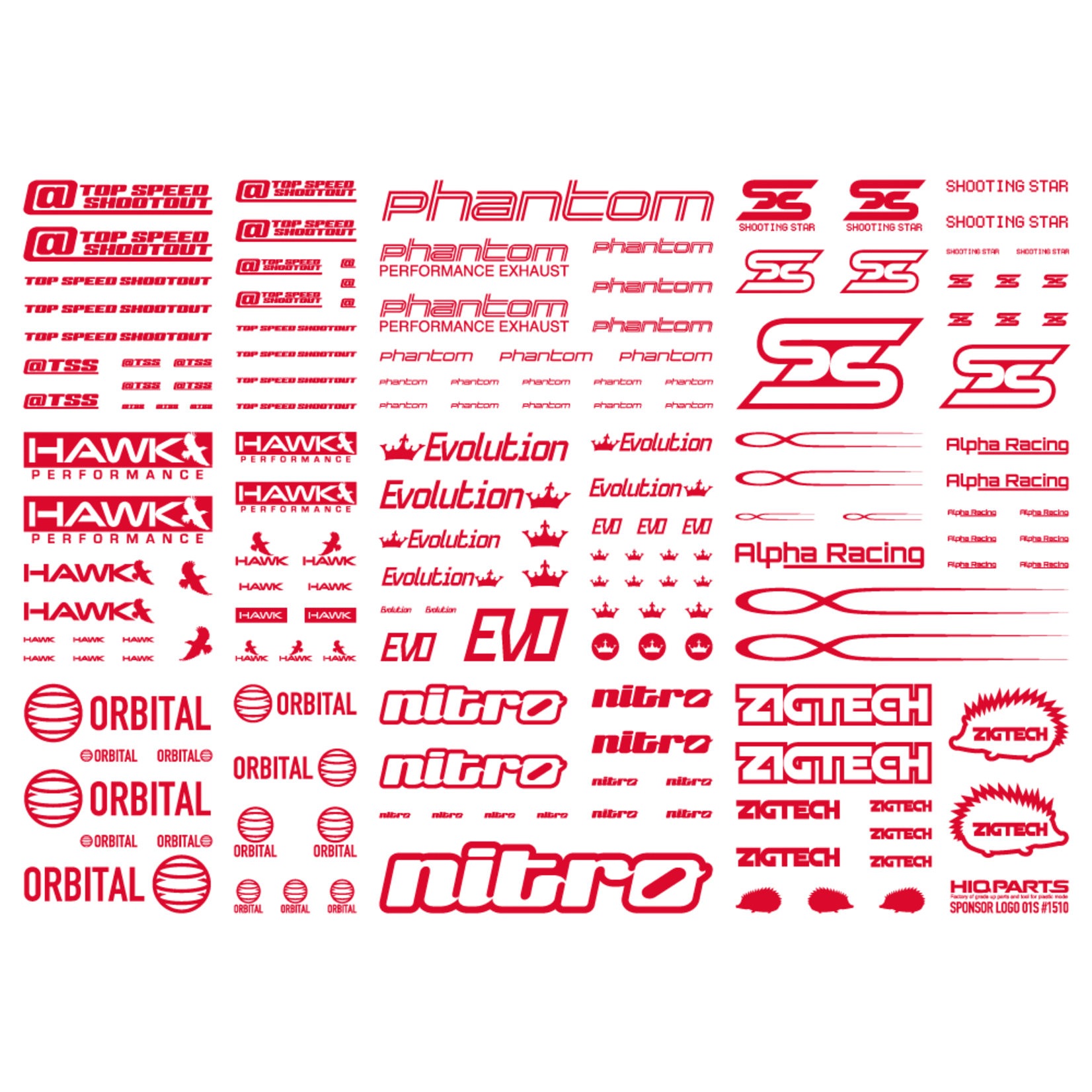 HiQ Parts Sponsor Logo Decal 02S Red