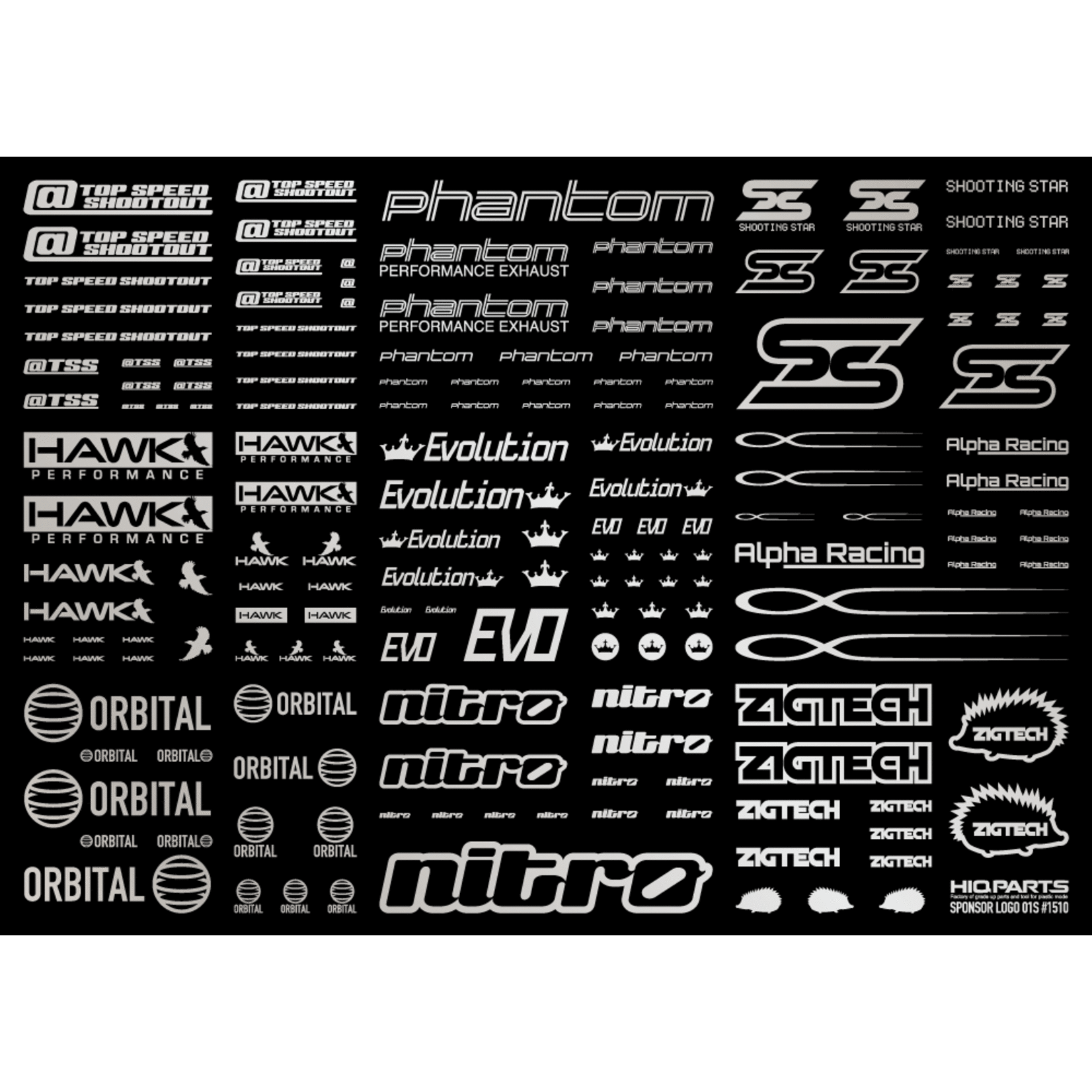 HiQ Parts Sponsor Logo Decal 02S Silver