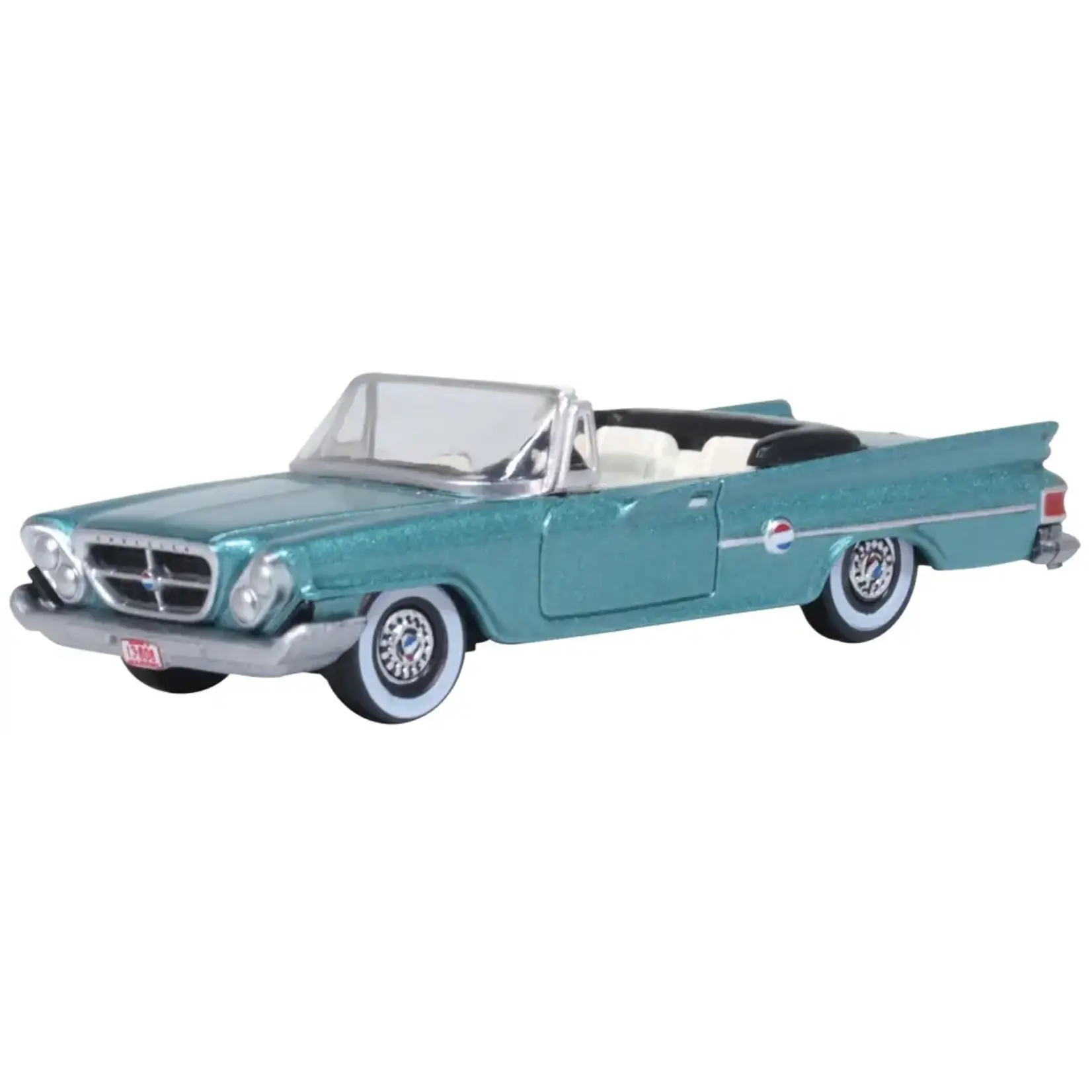 Oxford Diecast 87CC61005 HO 1961 Chrysler 300 Convertible - Tahitian Turquoise - Open Top