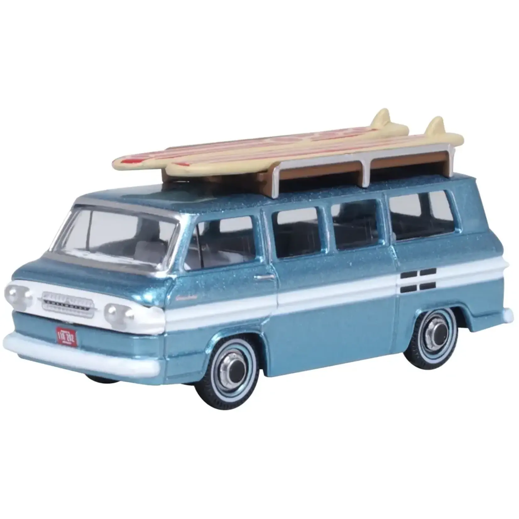 Oxford Diecast 87CG61001 HO 1961 Chev Corvair Greenbrier Turquoise/White