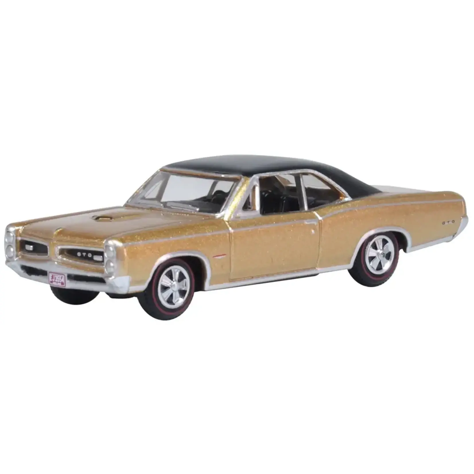 Oxford Diecast 87PG66003 HO 1966 Pontiac GTO - Bronze/ Black
