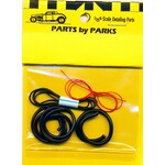 Parts by Parks 1010 1/24-1/25 Detail Set 1: Radiator Hose, Black Heater Hose, Red Battery Cable