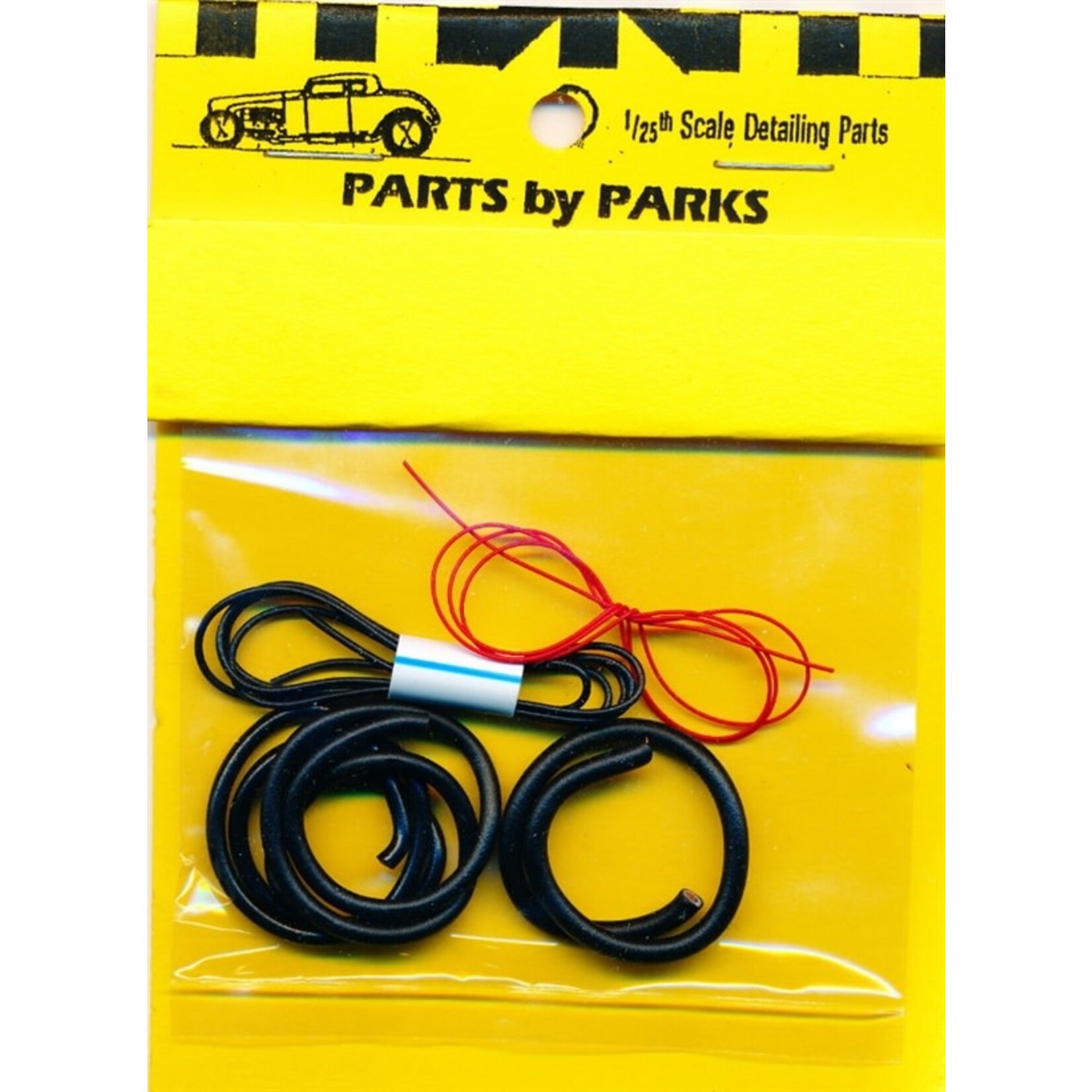 Parts by Parks 1010 1/24-1/25 Detail Set 1: Radiator Hose, Black Heater Hose, Red Battery Cable