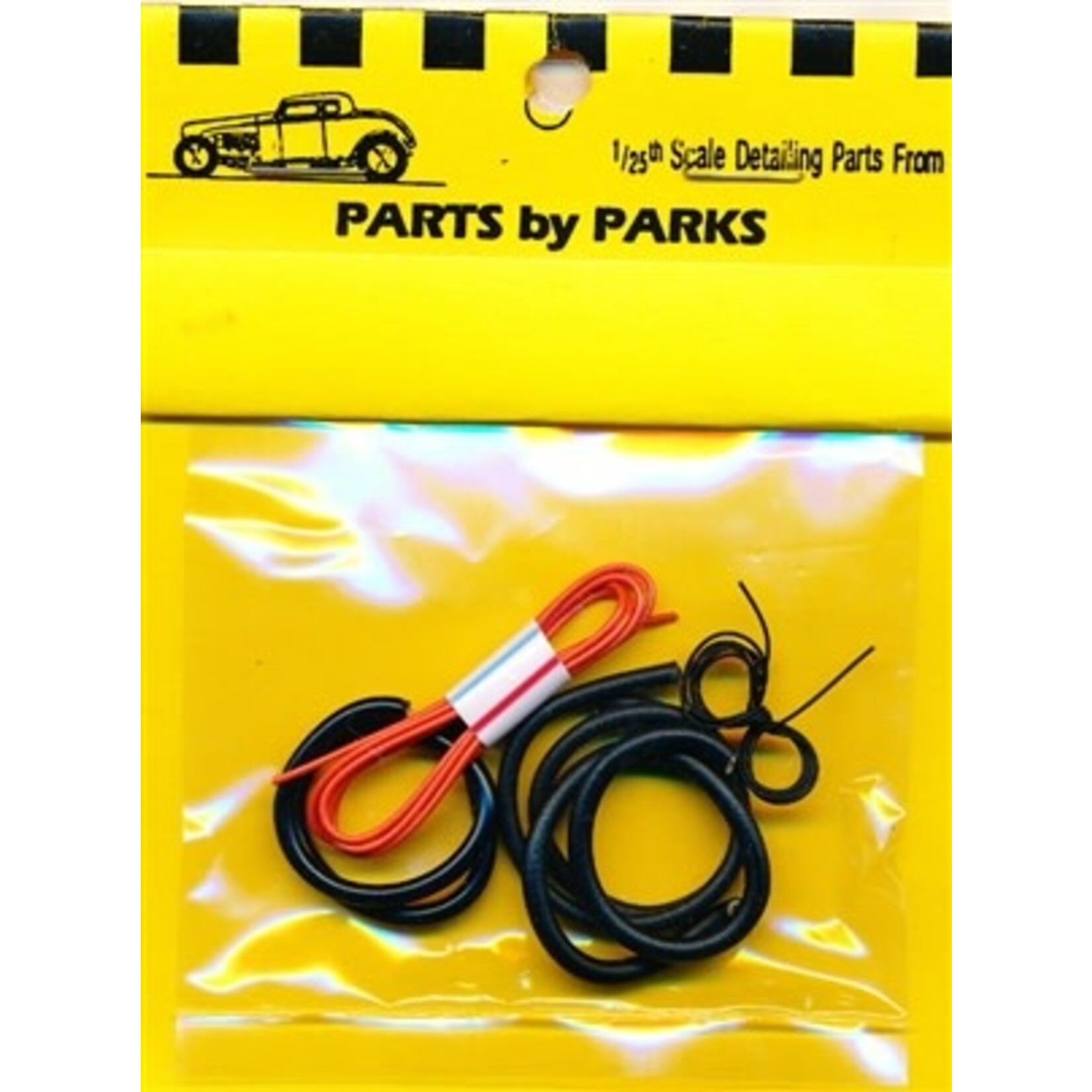 Parts by Parks 1011 1/24-1/25 Detail Set 2: Radiator Hose, Orange Heater Hose, Black Battery Cable