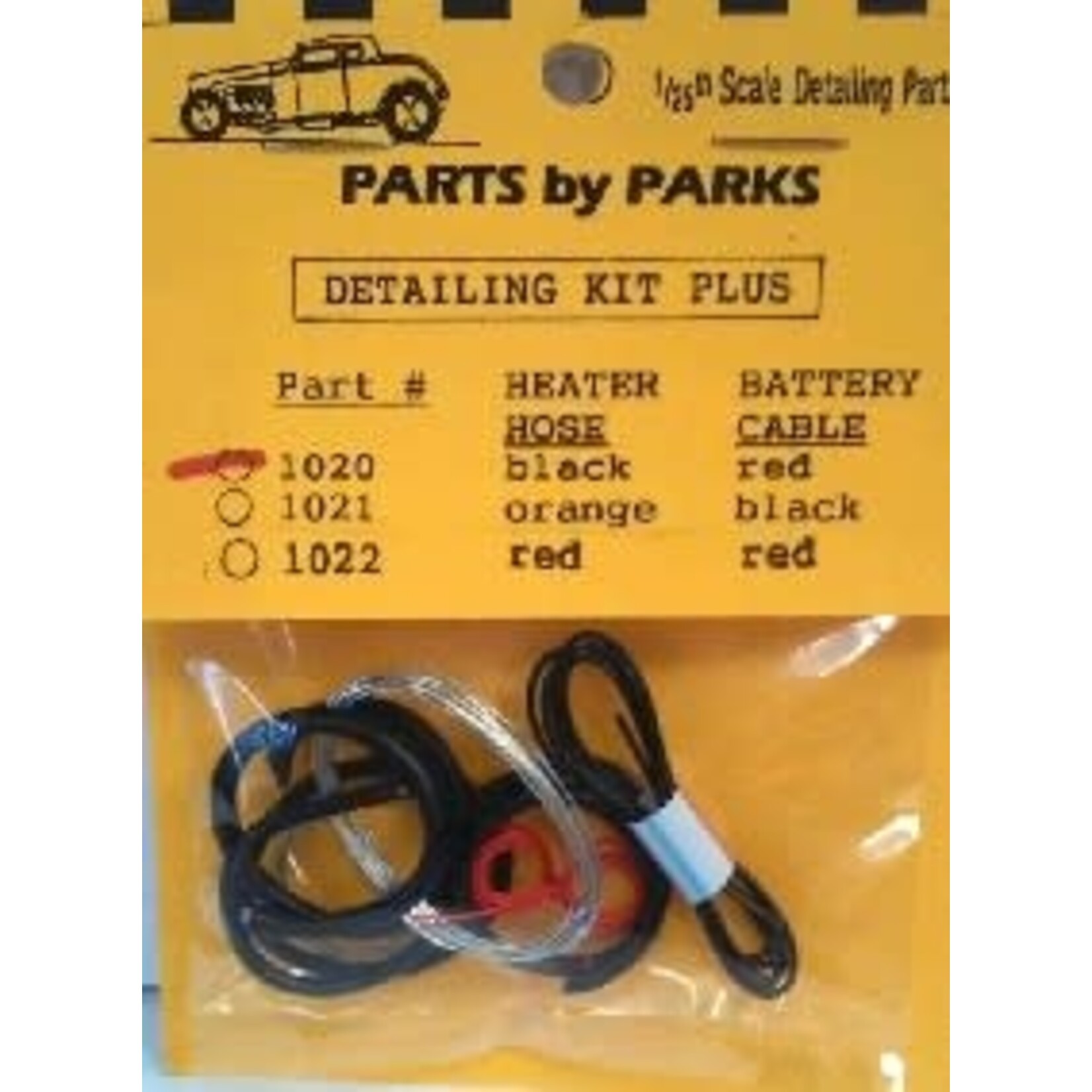 Parts by Parks 1020 1/24-1/25 Detail Set Plus 1: Radiator Hose, Black Heater Hose, Red Battery Cable & Tinned Copper Wire for Brake/Fuel Lines & Carburetor Linkage