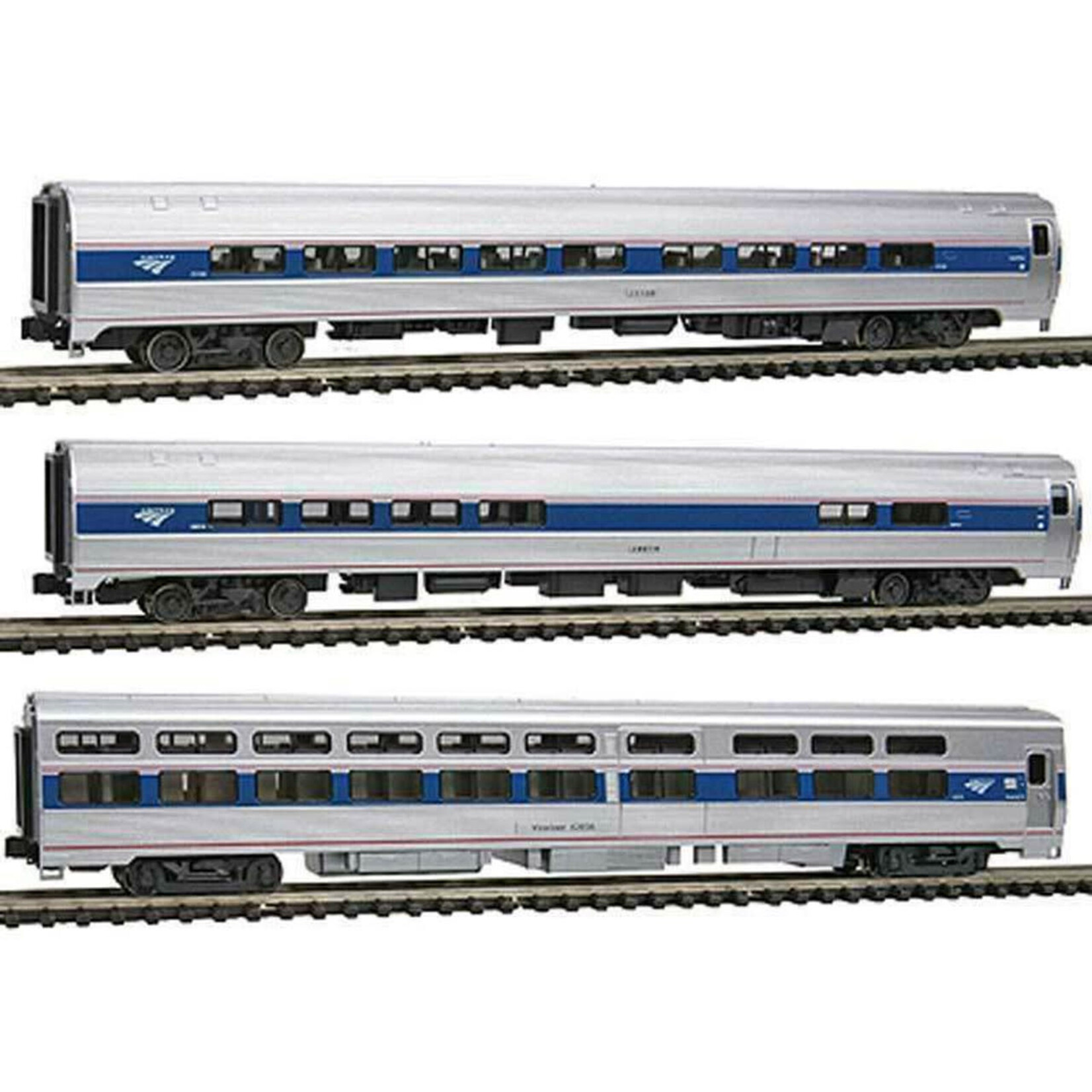 Kato 10662861 N P42 Amfleet Viewliner Phase VI - 3 Car Set w/ Interior Lights