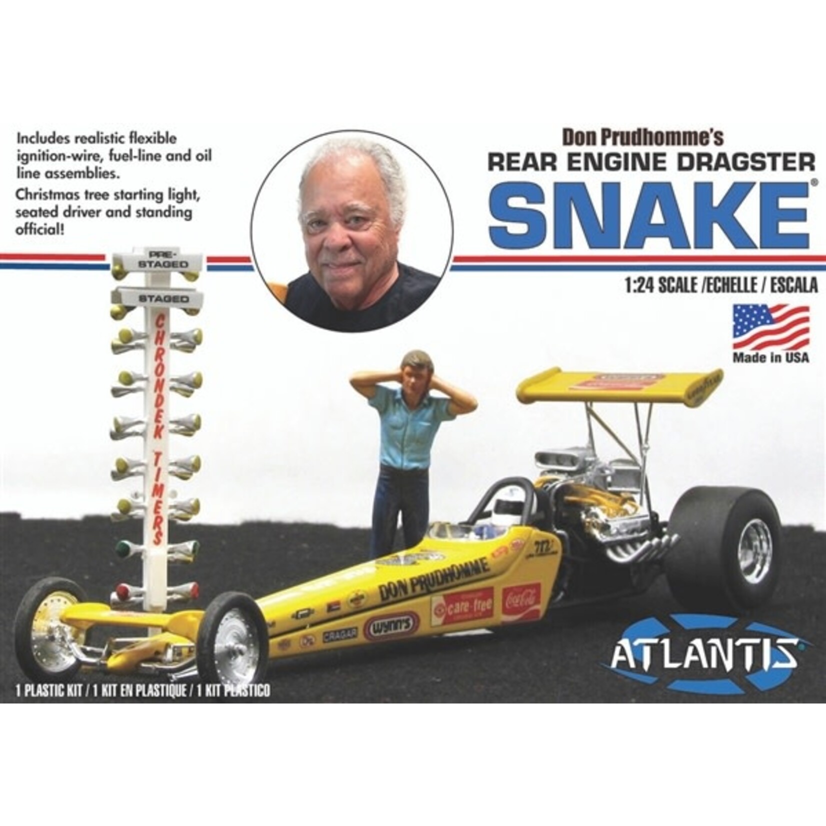Atlantis 7528 Don Prudhomme Snake Rear Engine Dragster