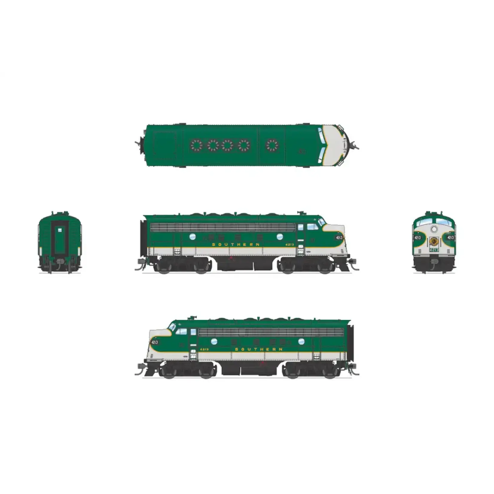 Broadway Limited 6679 HO P4 F7 A/B Diesel Southern 4213 DC/DCC & Sound