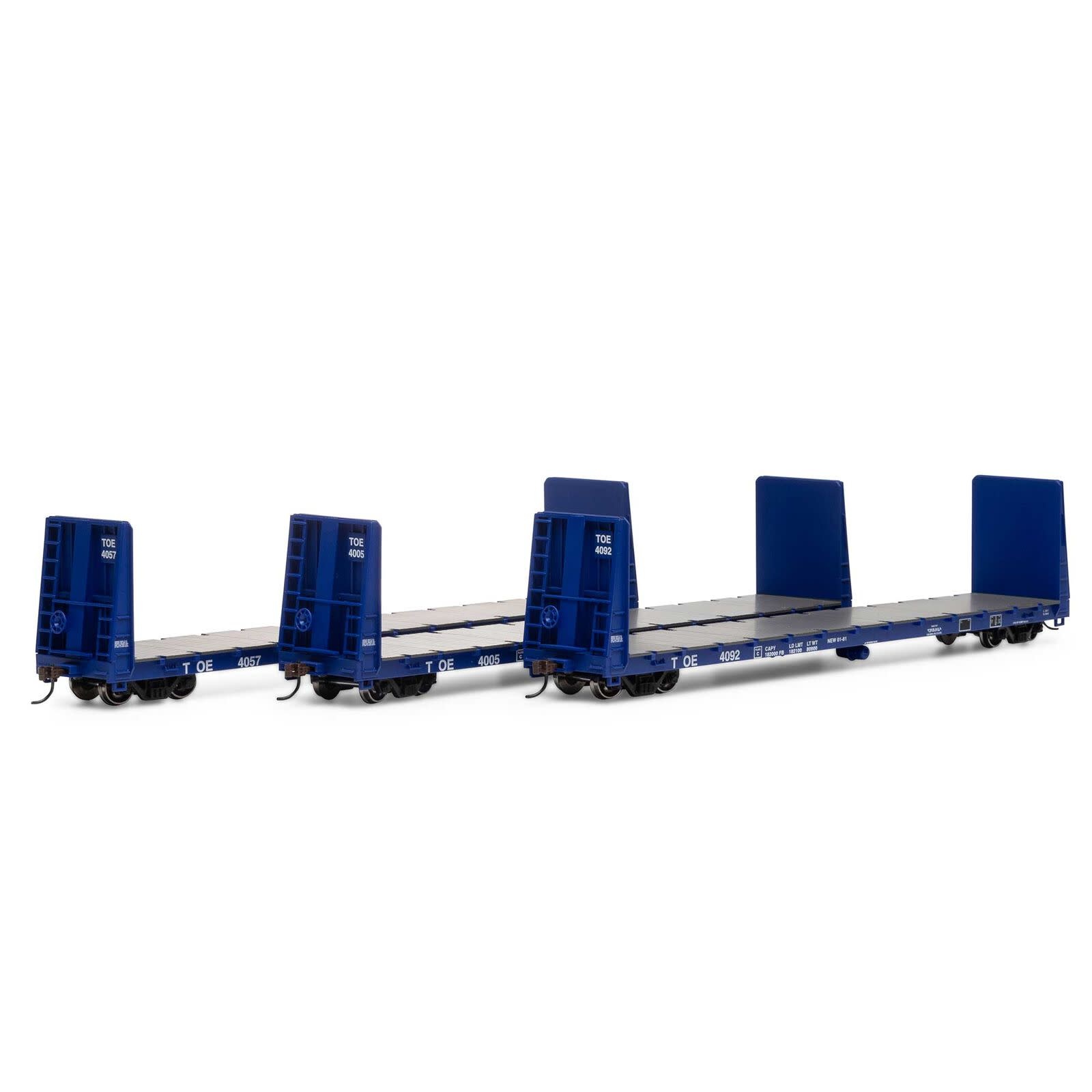 17223 HO 60' Bulkhead Flat TOE - 3 Pack 4005, 4057, 4092