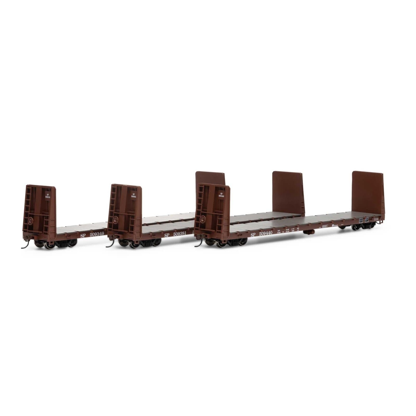 Athearn 17235 HO 60' Bulkhead Flat SP - 3 Pack 509349, 509381, 509440