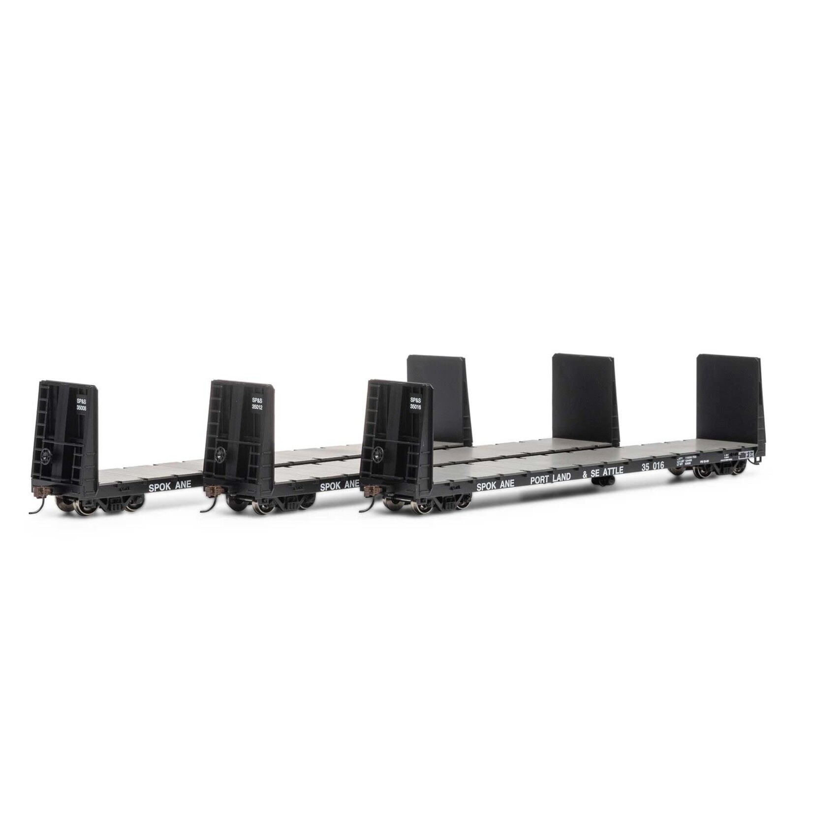 Athearn 17238 HO 60' Bulkhead Flat SP&S - 3 Pack 35008, 35012, 35016