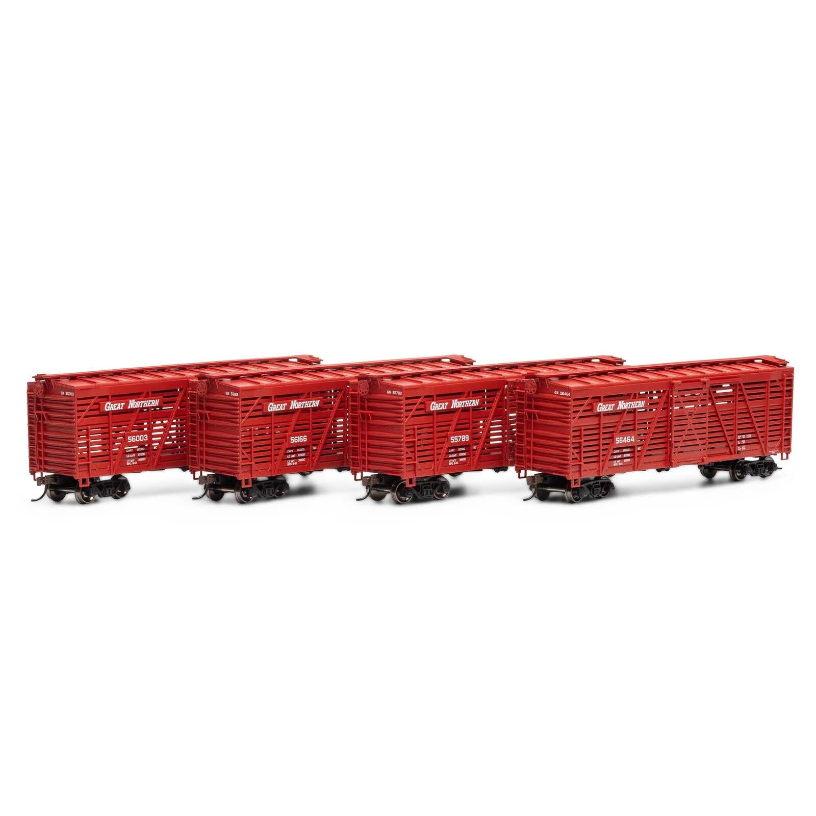 76000 HO 40' Stock Car GN #1 - 4 Pack