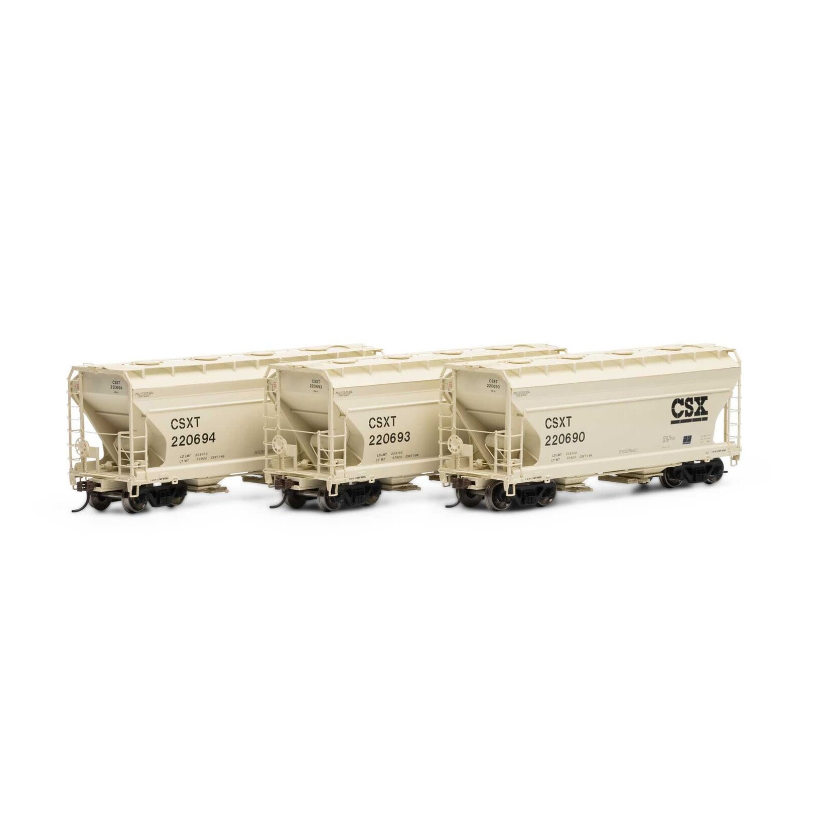 Athearn 81055 HO ACF 2970 Covered Hopper CSXT - 3 Pack