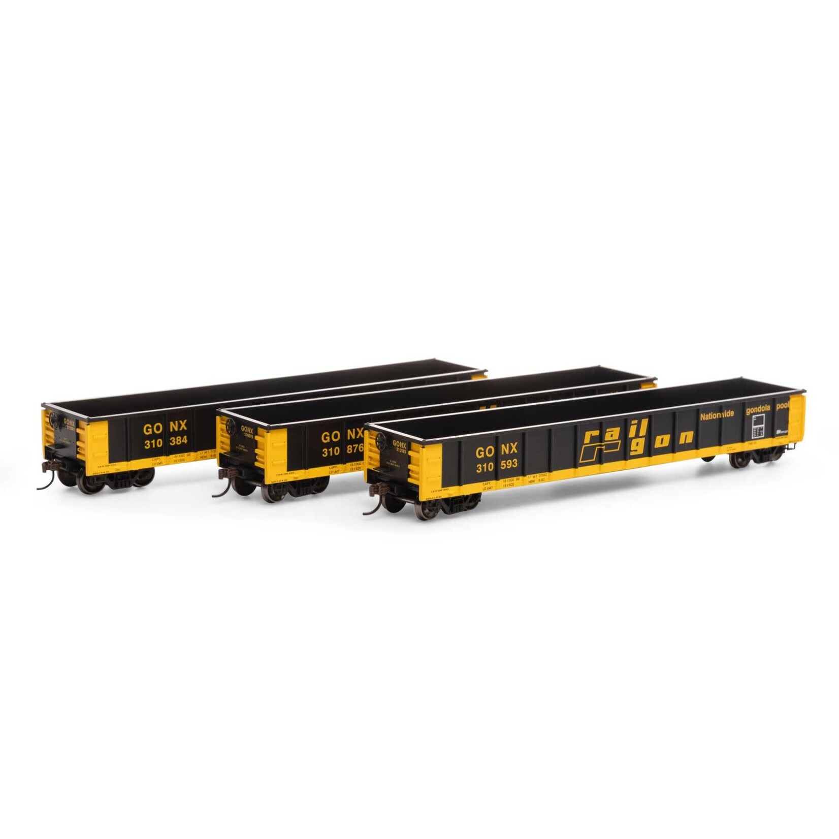 Athearn 8178 HO 52' Mill Gondola GONX #1 - 3 Pack