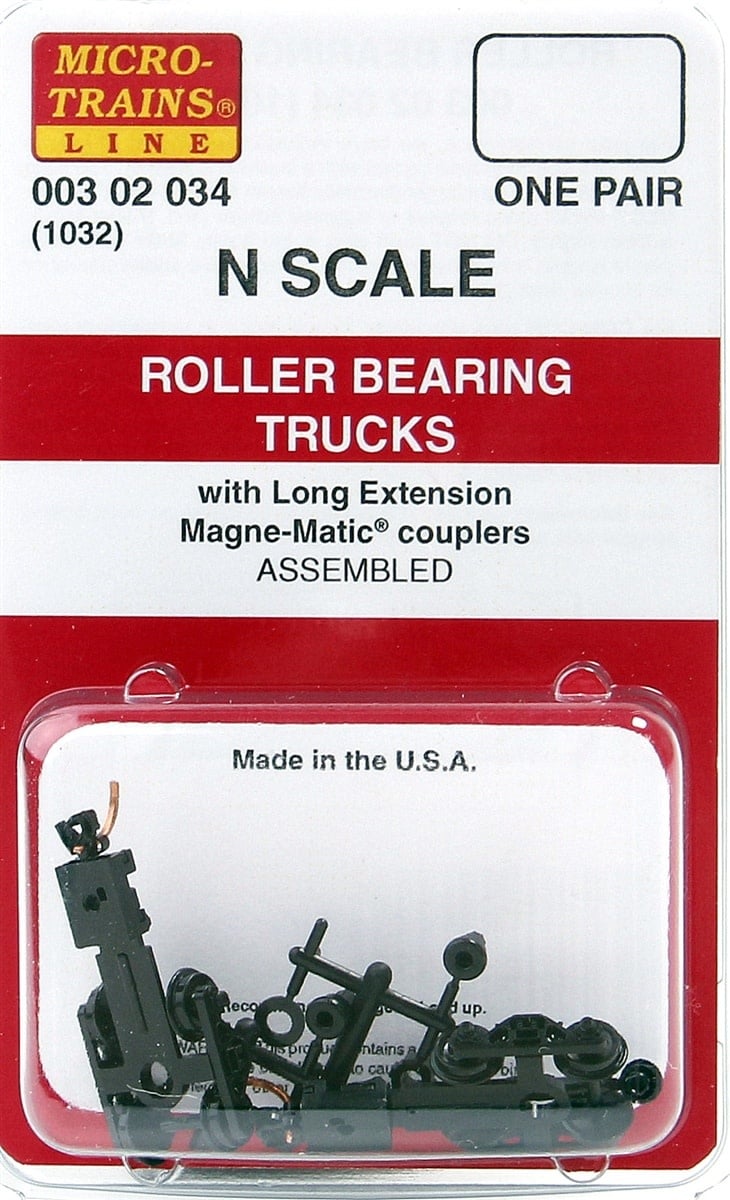 00302034 N Roller Bearing Trucks w/ Long Extension Couplers