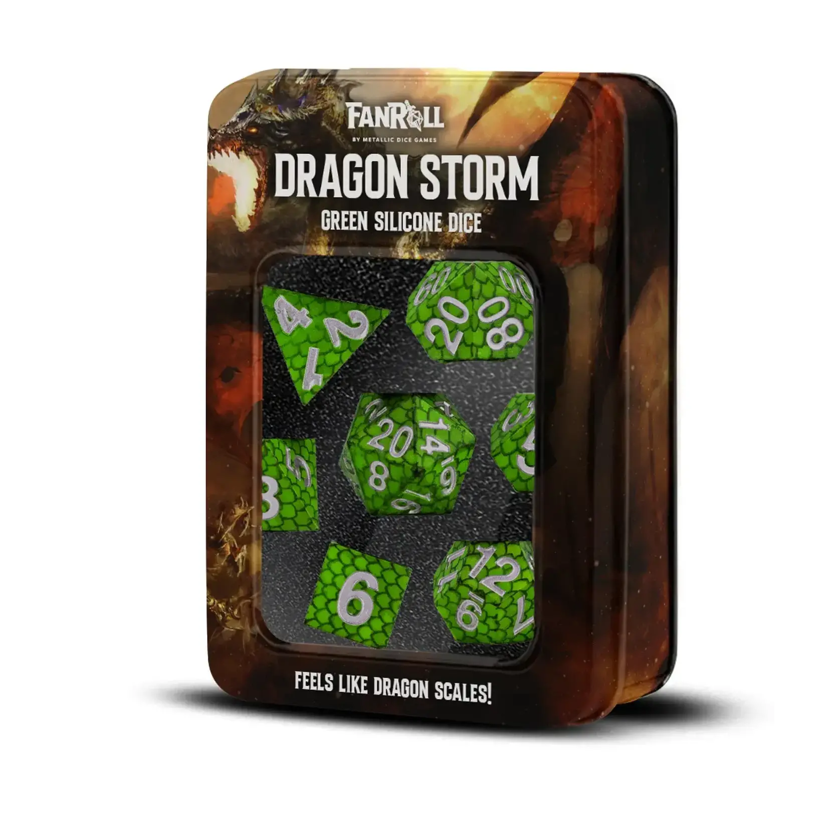 Fanroll 10932 7 Die Set Silicone Dragon Storm Green Dragon Scales