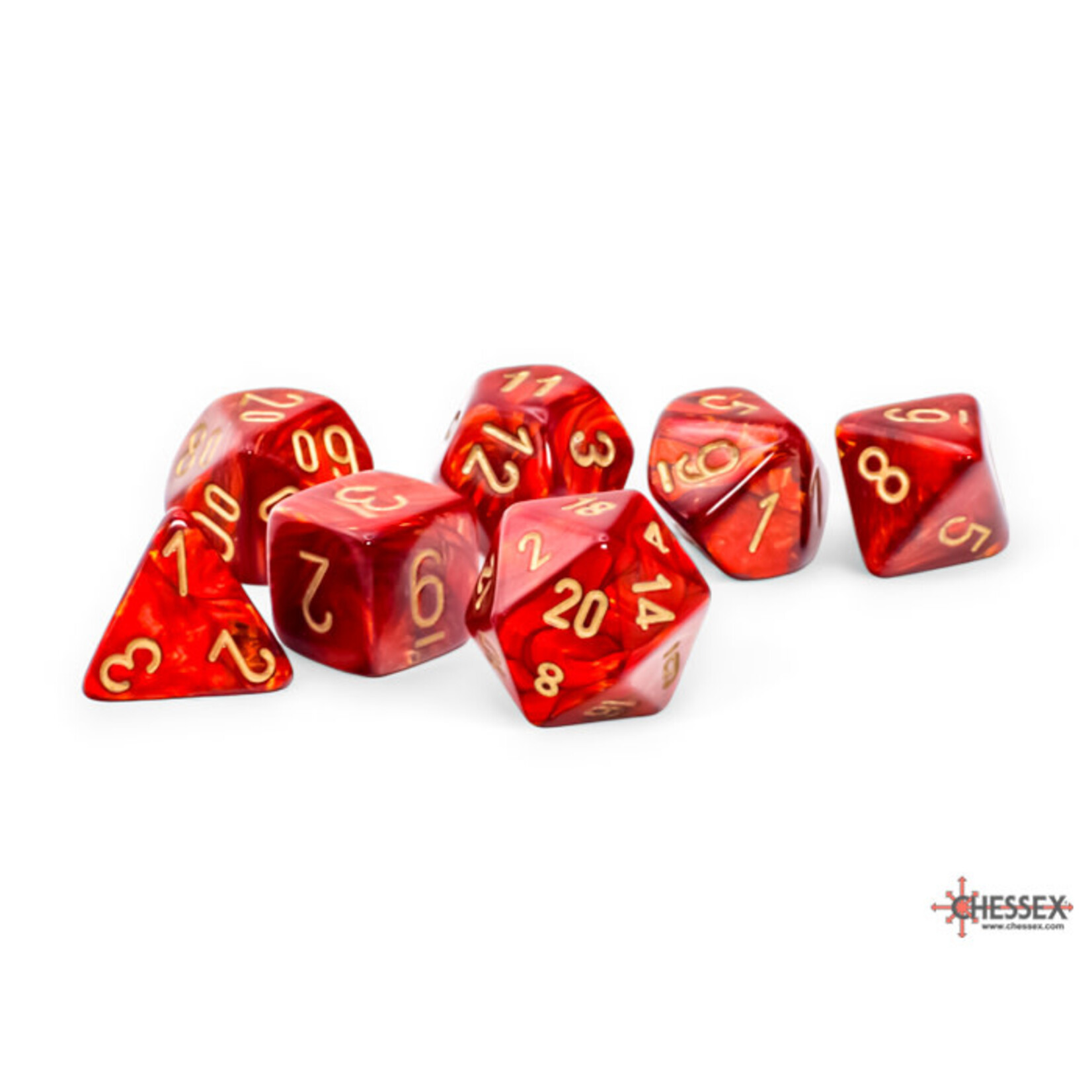 Mini Scarab Scarlet DnD Dice Set