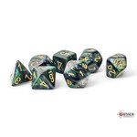 Chessex 22415 7 Die Set Megal Hedrals Scarab Jade/Gold