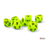 Chessex 22430 7 Die Set Mega Hedrals Vortex Bright Green/Black