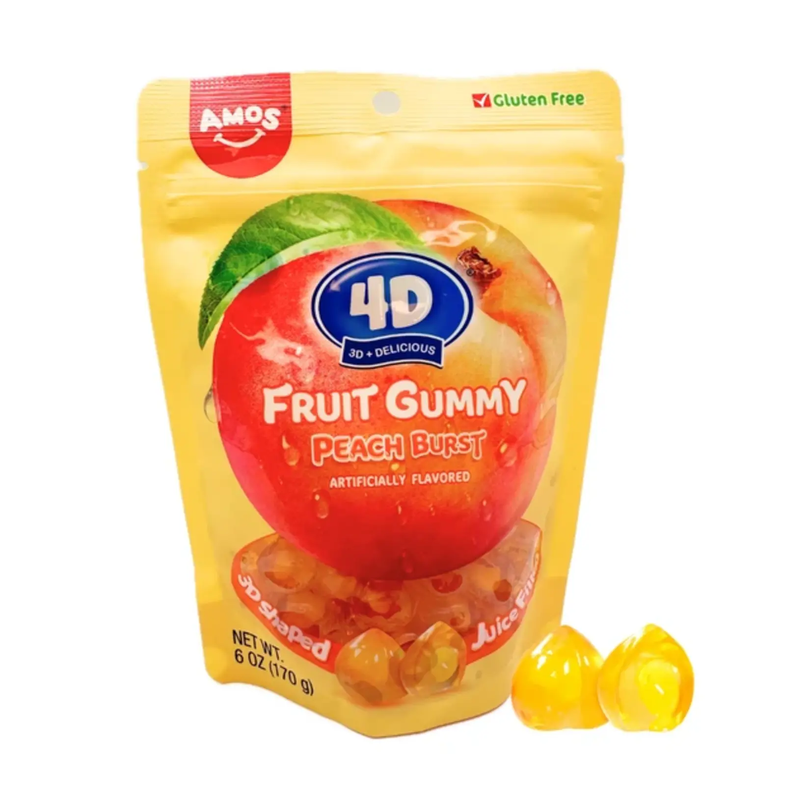 Candy Amos 4D Peach Fruit Gummy 6oz