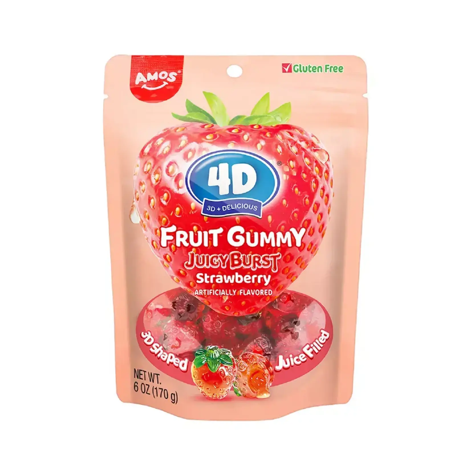 Amos 4D Strawberry Fruit Gummy 6oz