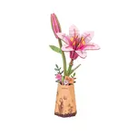 Hands Craft Pink Lily Wooden Flower Puzzle