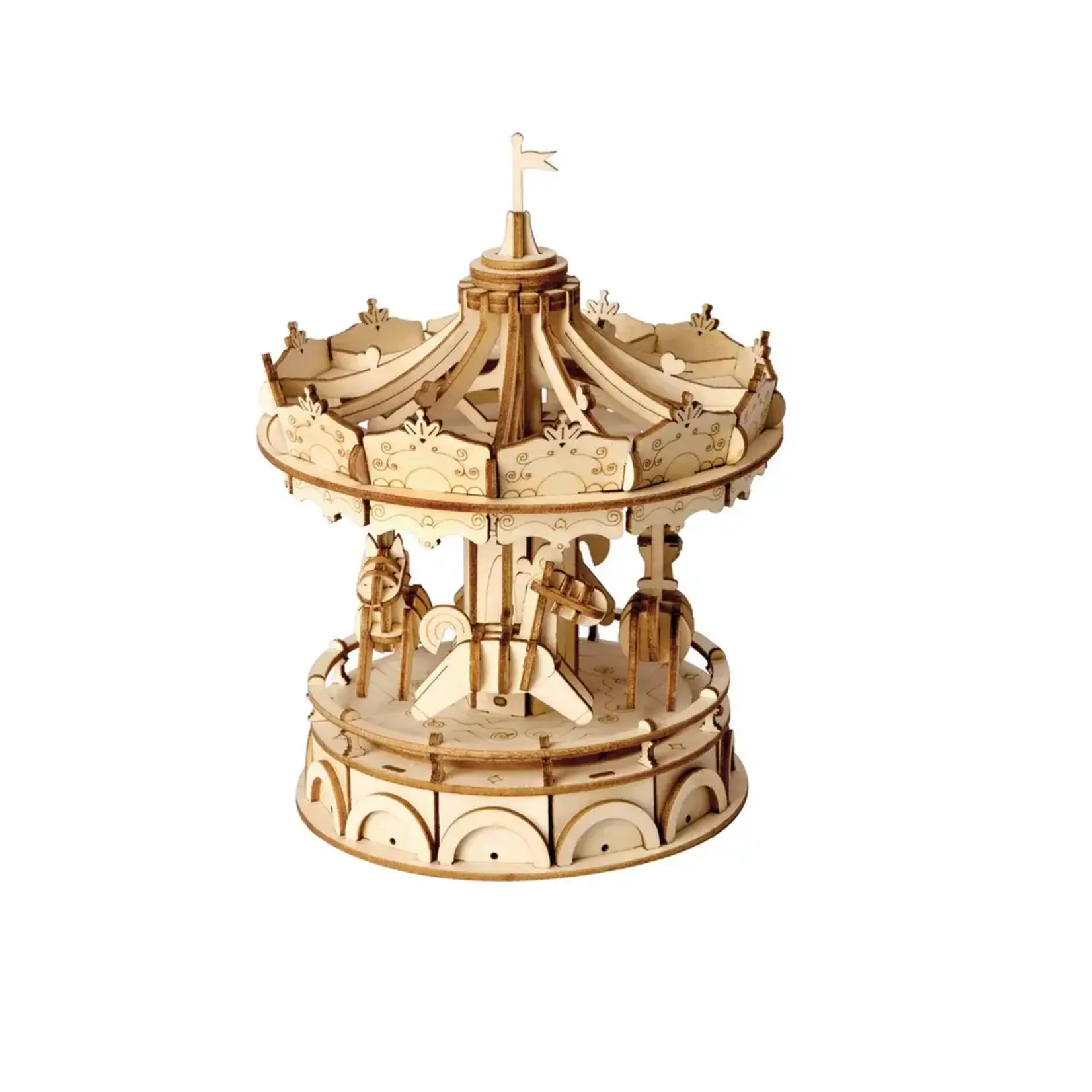 Hands Craft 3D Laser Cut Wooden Puzzle: Merry-Go-Round