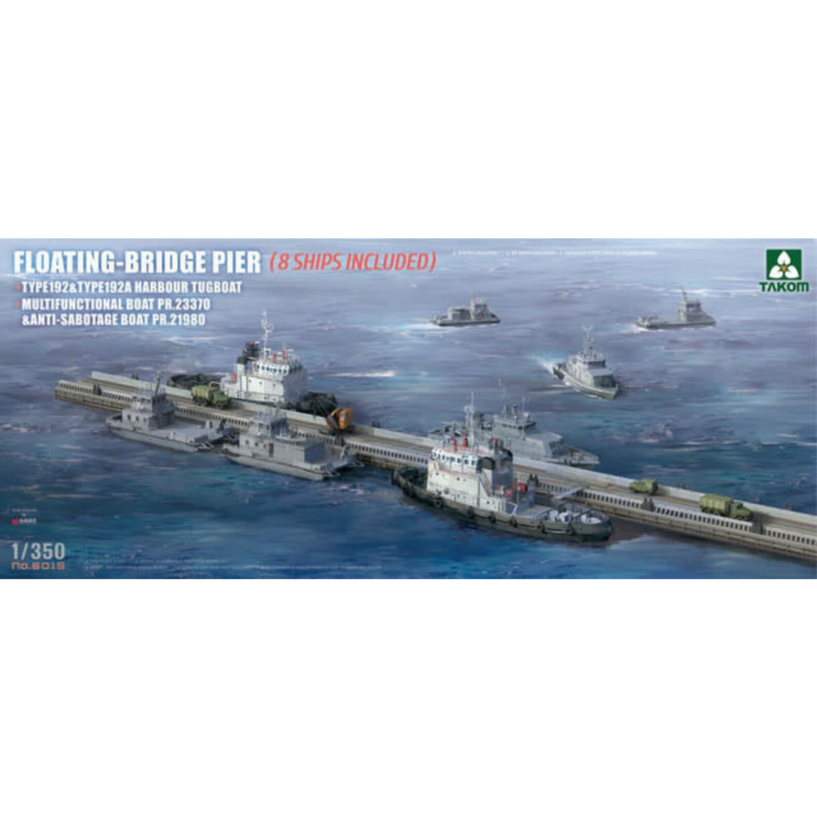 Takom 6015 1/350 Floating Bridge Pier & 8 Ships