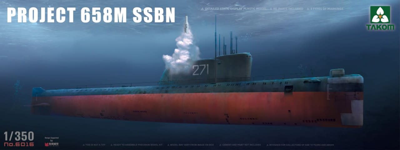 6016 1/350 Russian Project 68m SSBM Submarine